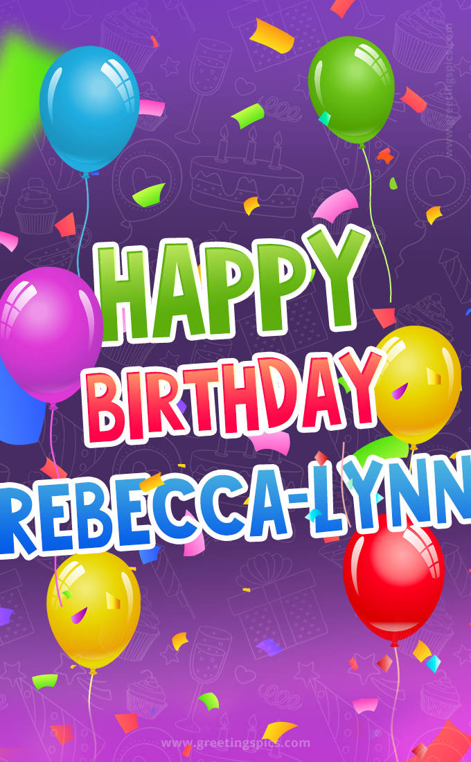 Happy Birthday Rebecca-lynn Festive Greeting Card (tall rectangle shape picture)