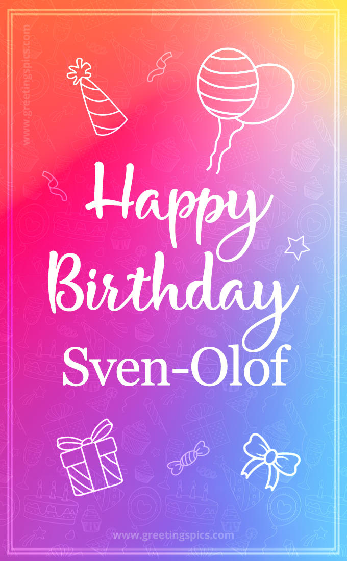 Colorful Happy Birthday Card For Sven-Olof (tall rectangle shape picture)