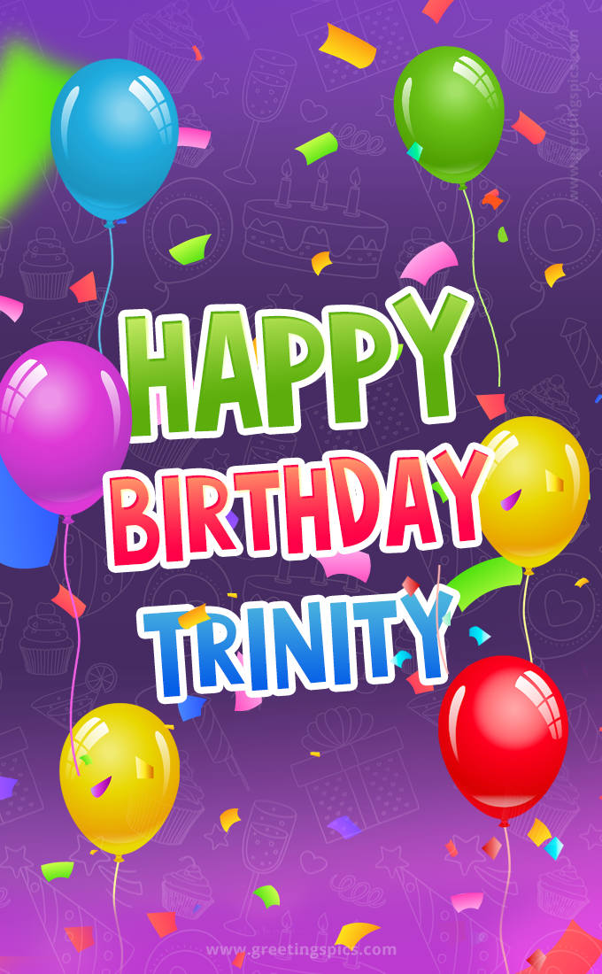 Happy Birthday Trinity Festive Greeting Card (tall rectangle shape picture)