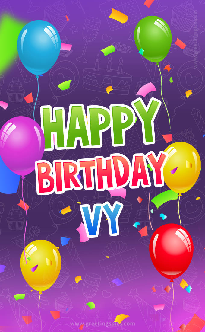 Happy Birthday Vy Festive Greeting Card (tall rectangle shape picture)