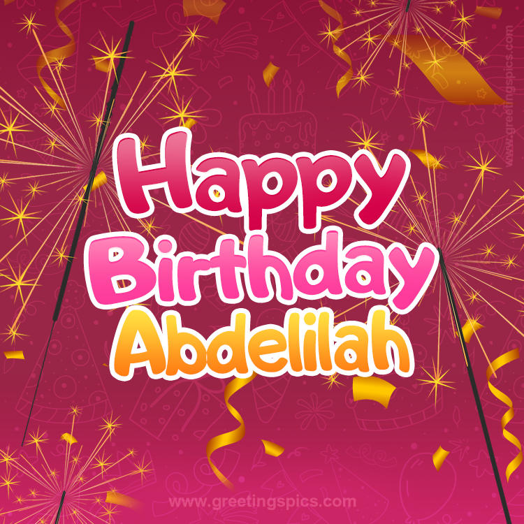 Happy Birthday Abdelilah Image with sparklers (square shape image)