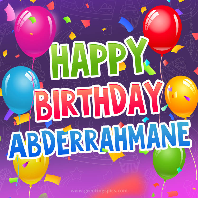 Happy Birthday Abderrahmane Festive Greeting Card (square shape image)