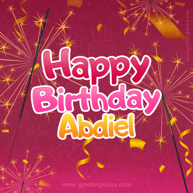 Happy Birthday Abdiel Image with sparklers (square shape image)