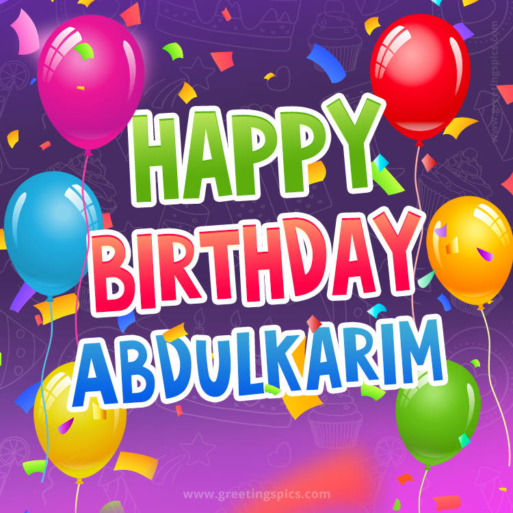 Happy Birthday Abdulkarim Festive Greeting Card (square shape image)