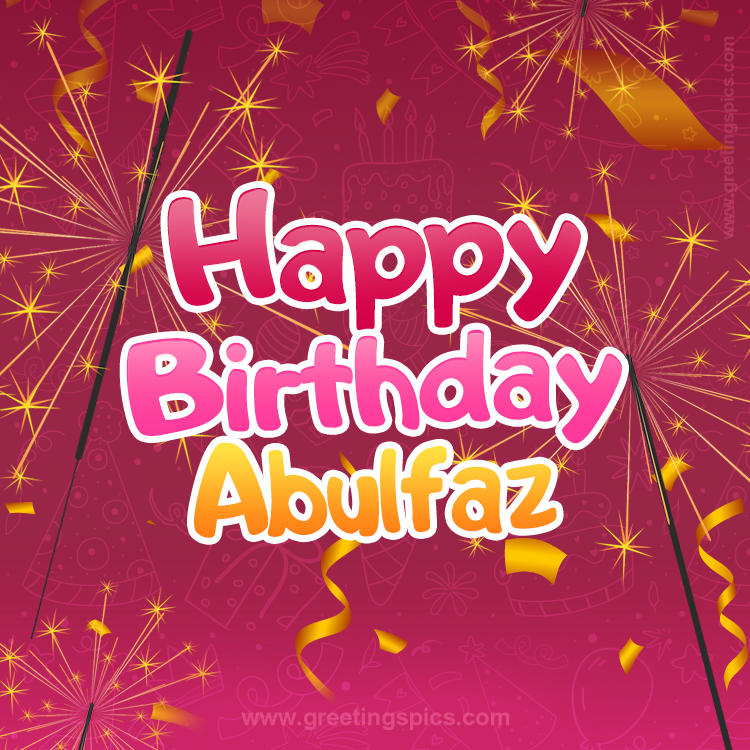 Happy Birthday Abulfaz Image with sparklers (square shape image)