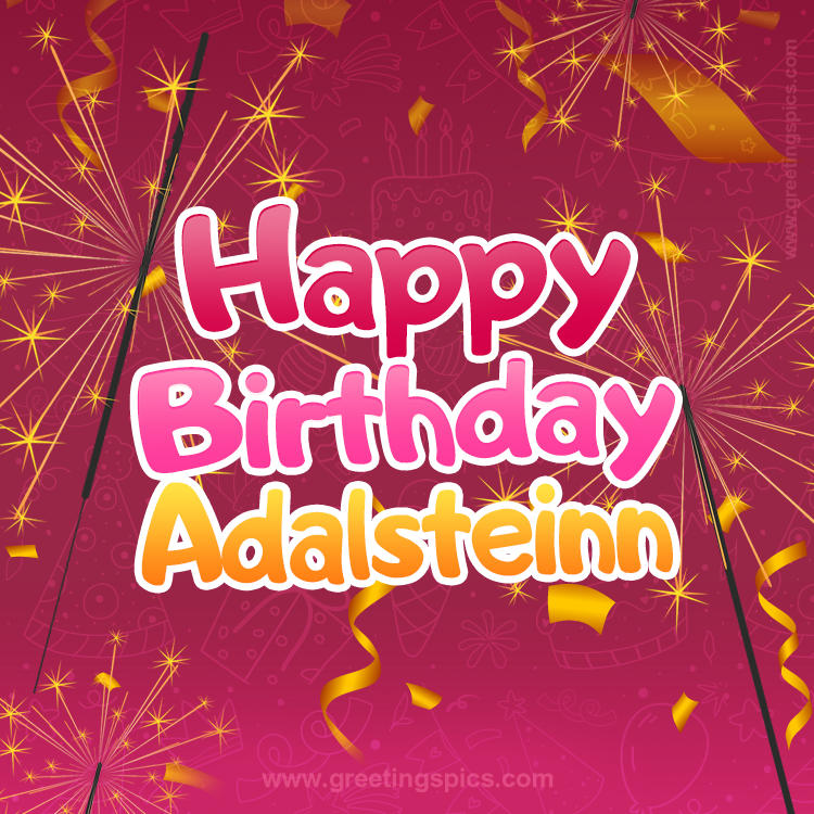 Happy Birthday Adalsteinn Image with sparklers (square shape image)