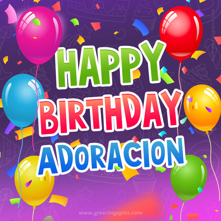 Happy Birthday Adoracion Festive Greeting Card (square shape image)