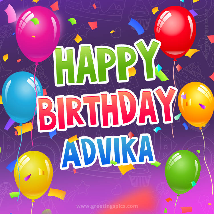 Happy Birthday Advika Festive Greeting Card (square shape image)