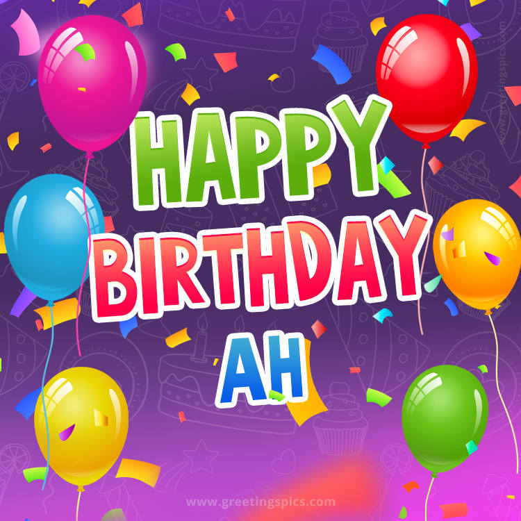 Happy Birthday Ah Festive Greeting Card (square shape image)