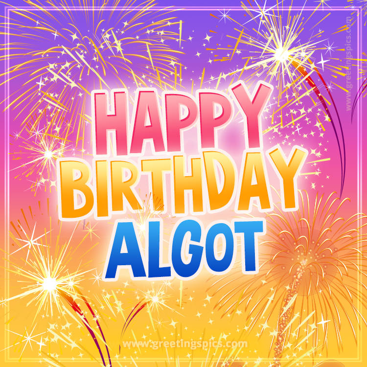 Happy Birthday Algot Picture with fireworks (square shape image)