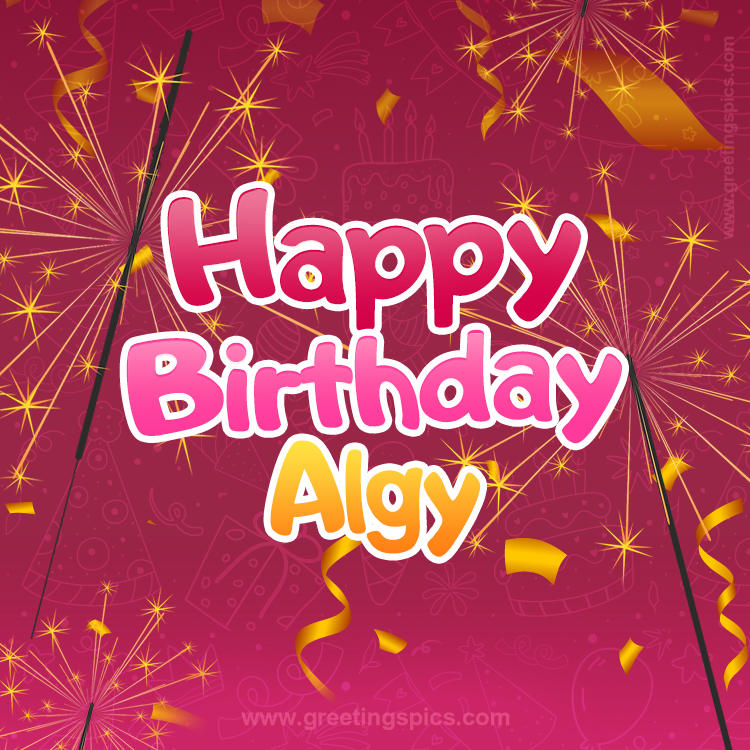 Happy Birthday Algy Image with sparklers (square shape image)