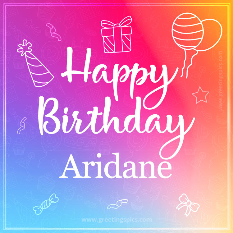 Colorful Happy Birthday Card For Aridane (square shape image)