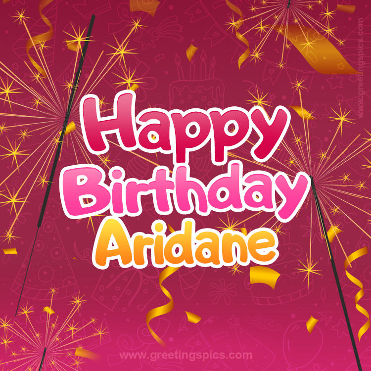 Happy Birthday Aridane Image with sparklers (square shape image)