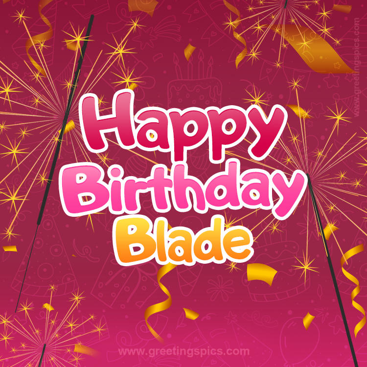 Happy Birthday Blade Image with sparklers (square shape image)