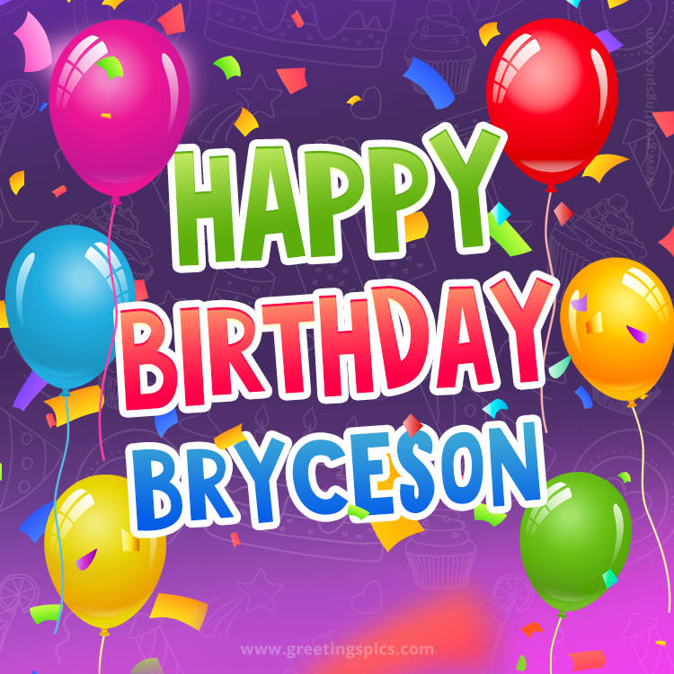 Happy Birthday Bryceson Festive Greeting Card (square shape image)