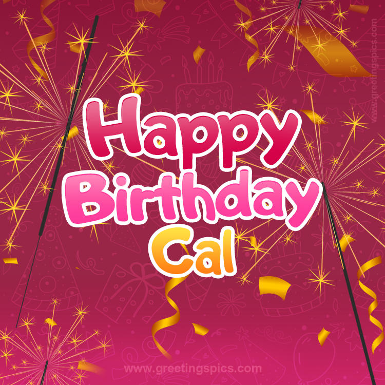 Happy Birthday Cal Image with sparklers (square shape image)