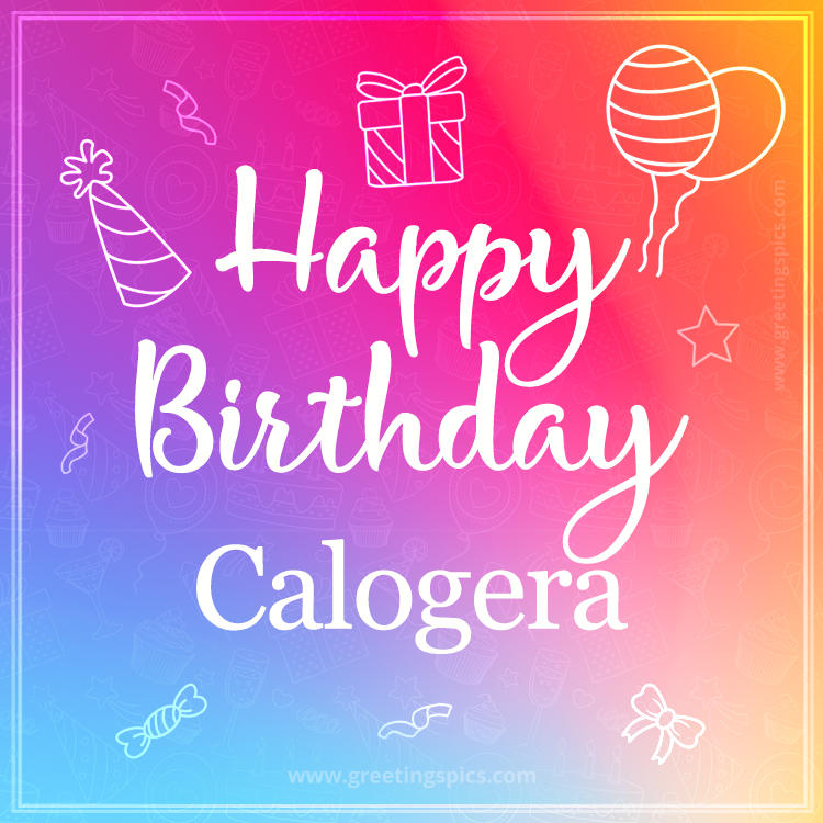 Colorful Happy Birthday Card For Calogera (square shape image)