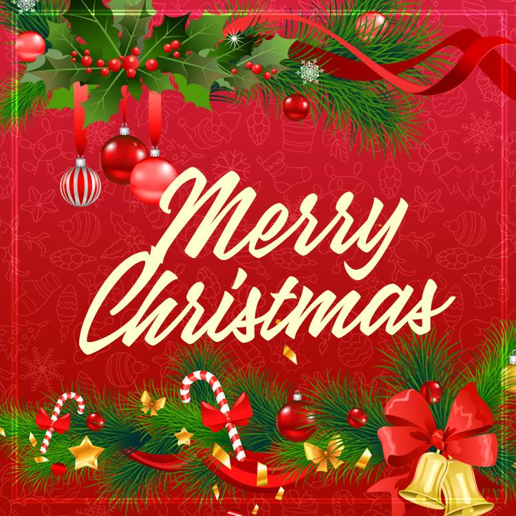 Merry Christmas image, square size (square shape image)