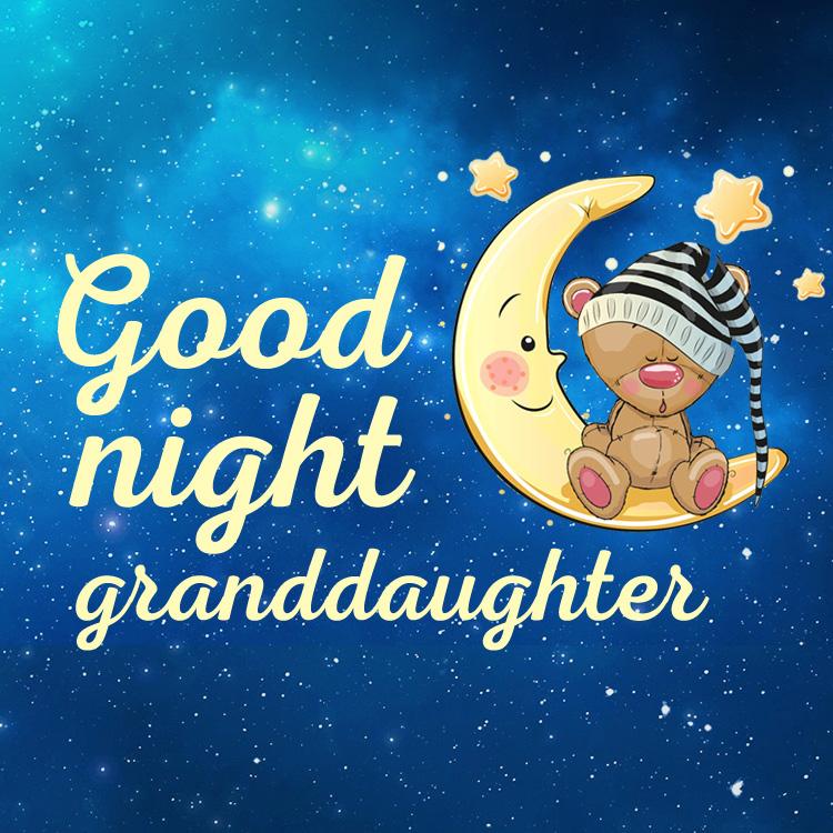 Good Night Granddaughter image with teddy bear, square size (square shape image)