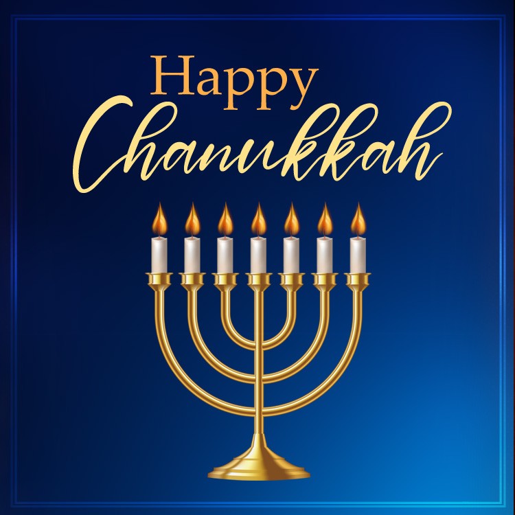 Happy Chanukkah square shape picture (square shape image)