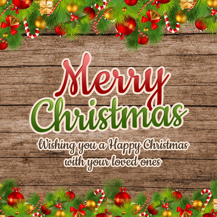 Merry Christmas wishes, square shape image (square shape image)