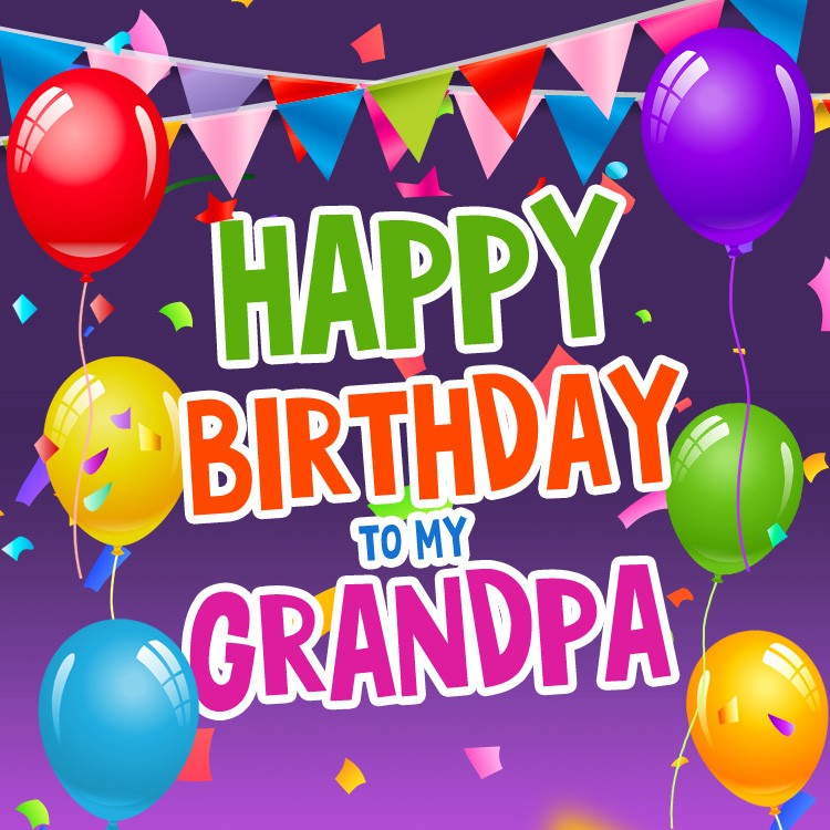 Happy Birthday wishes for grandpa, square shape image (square shape image)