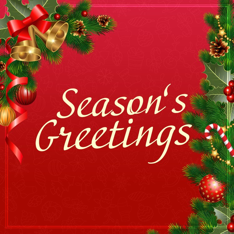 Season's Greetings square shape Image with beautiful decorations (square shape image)