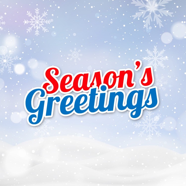 Season's Greetings square shape Image with snowflakes (square shape image)