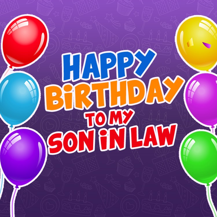 Happy Birthday Son in law square shape greeting card (square shape image)