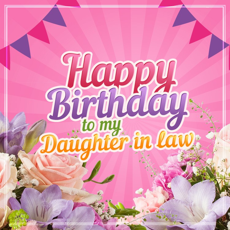 Happy Birthday Daughter in law square shape image (square shape image)