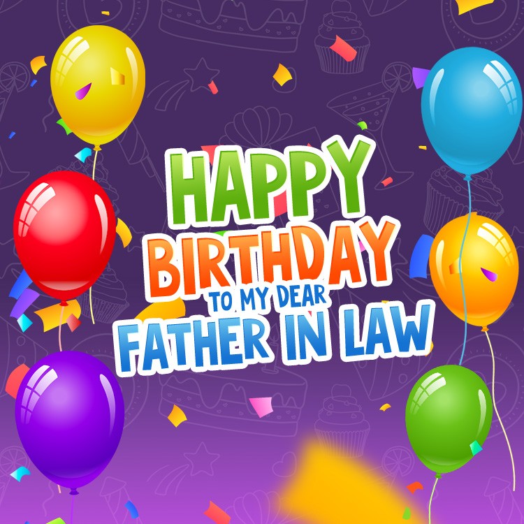 Happy Birthday to my dear Father In Law square shape Greeting Card (square shape image)