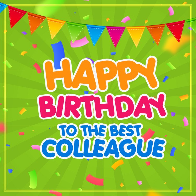 Happy Birthday to the Beast Colleague square shape image with confetti (square shape image)