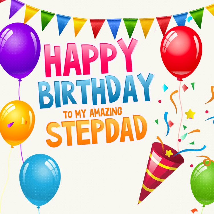 Happy Birthday to my amazing Stepdad square shape greeting card (square shape image)