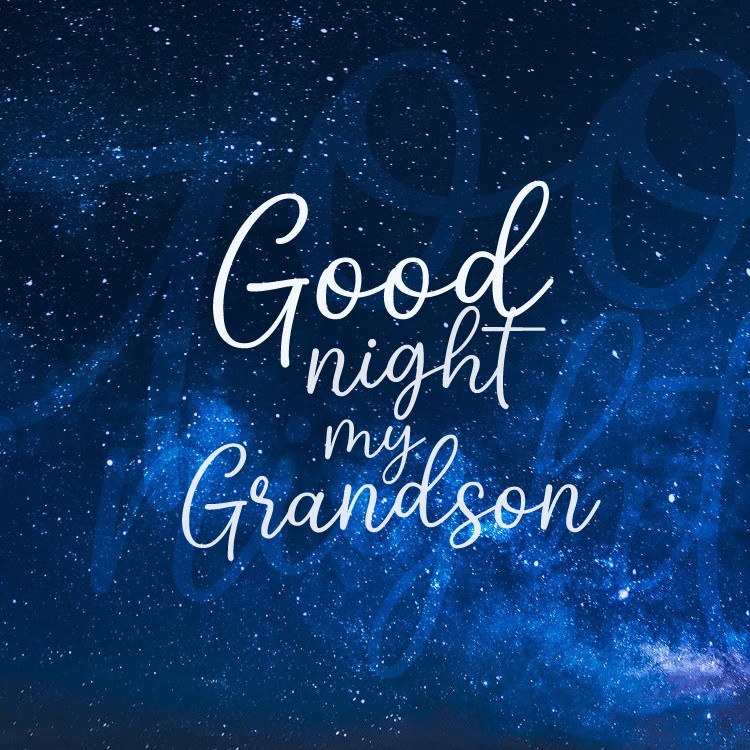 Good Night my Grandson square shape image with beautiful night sky (square shape image)