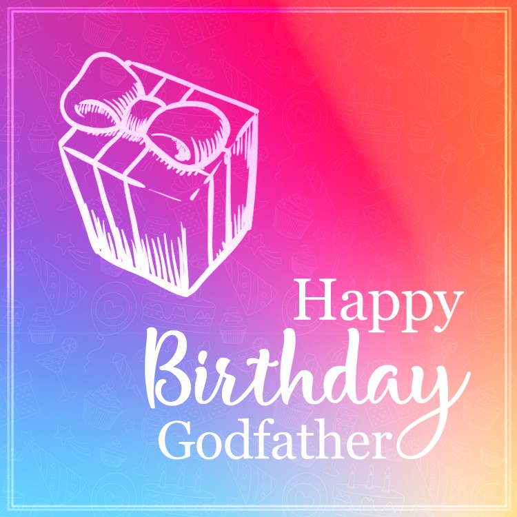 Happy Birthday Godfather greeting card (square shape image)