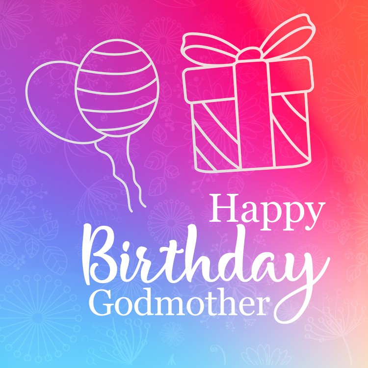 Happy Birthday Godmother square shape greeting card (square shape image)