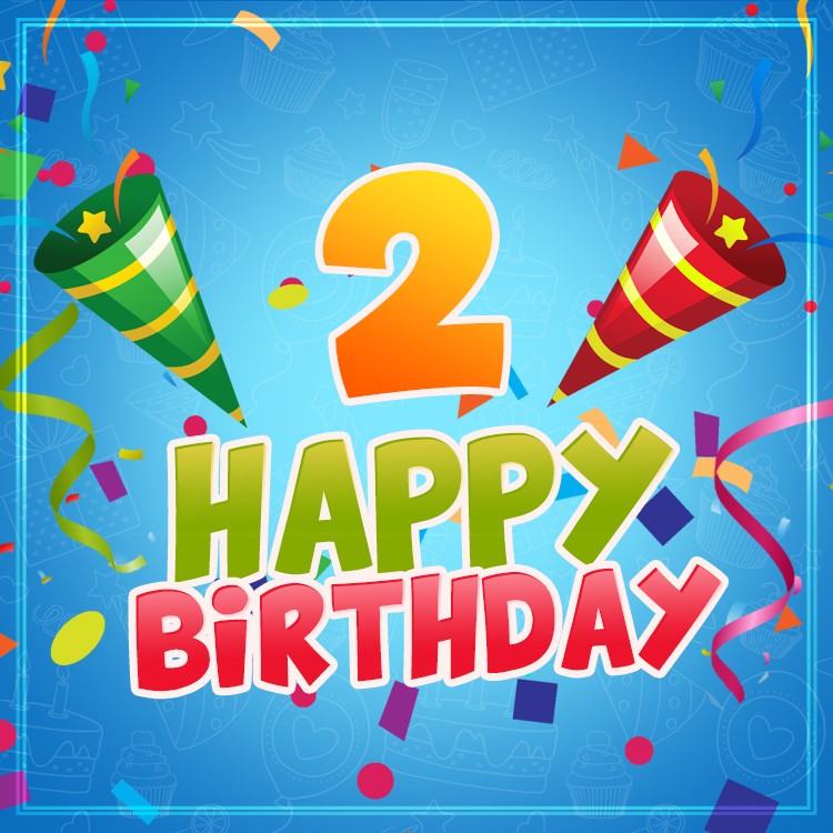 Happy 2nd Birthday square shape Image for boy (square shape image)