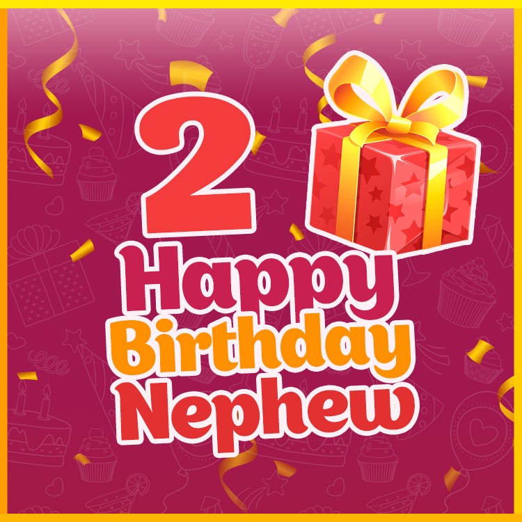 Happy 2nd Birthday Nephew square shape Image (square shape image)