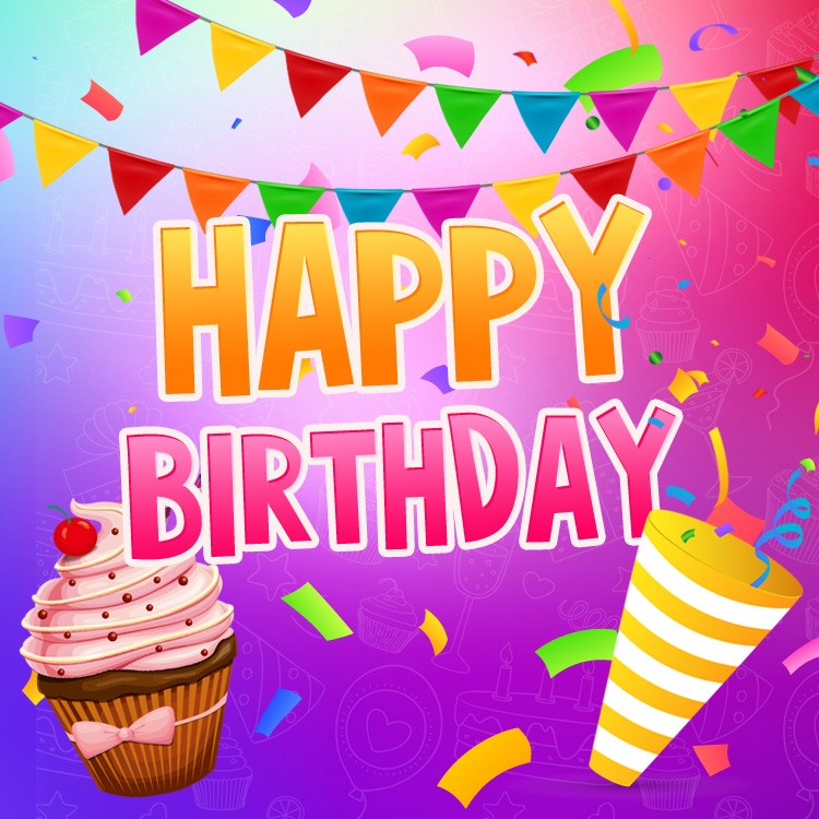Festive and Colorful Happy Birthday square shape Image (square shape image)