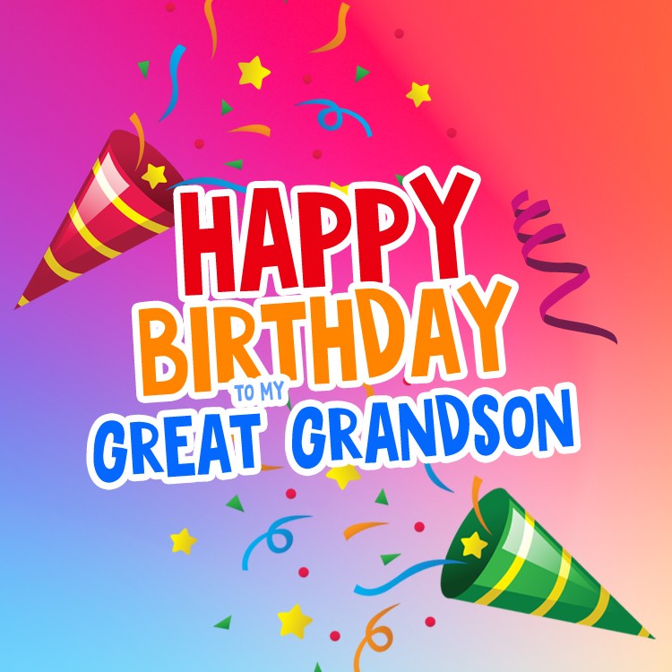 Happy Birthday Great Grandson square shape Greeting Card (square shape image)