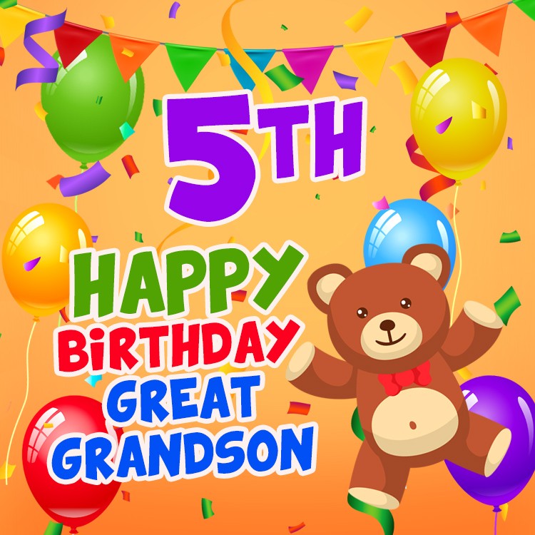 Happy 5th Birthday Great Grandson image (square shape image)