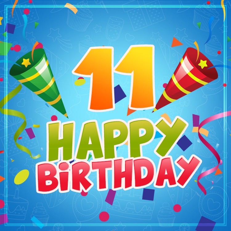 Happy 11th Birthday Image for Boy (square shape image)