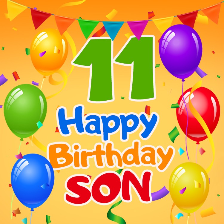 Happy 11th Birthday Son Image (square shape image)