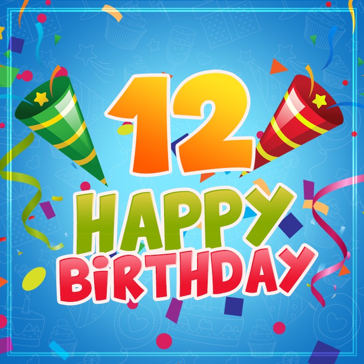 Happy 12th Birthday Image for Boy (square shape image)