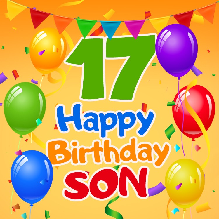 Happy 17th Birthday Son Image (square shape image)