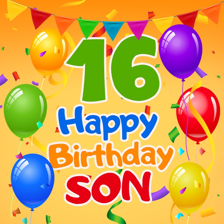 Happy 16th Birthday Son Image (square shape image)