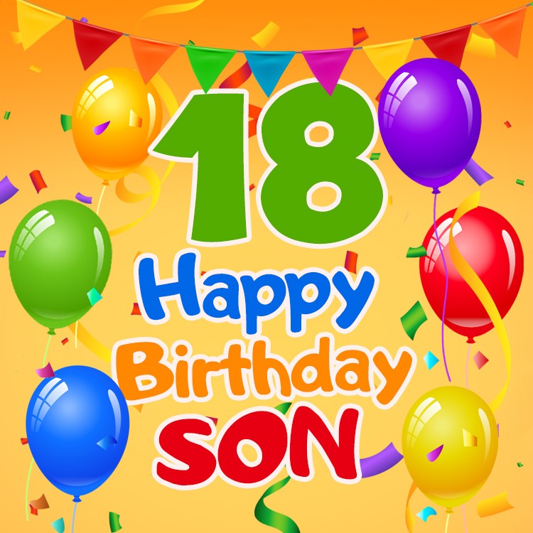 Happy 18th Birthday Son Image (square shape image)