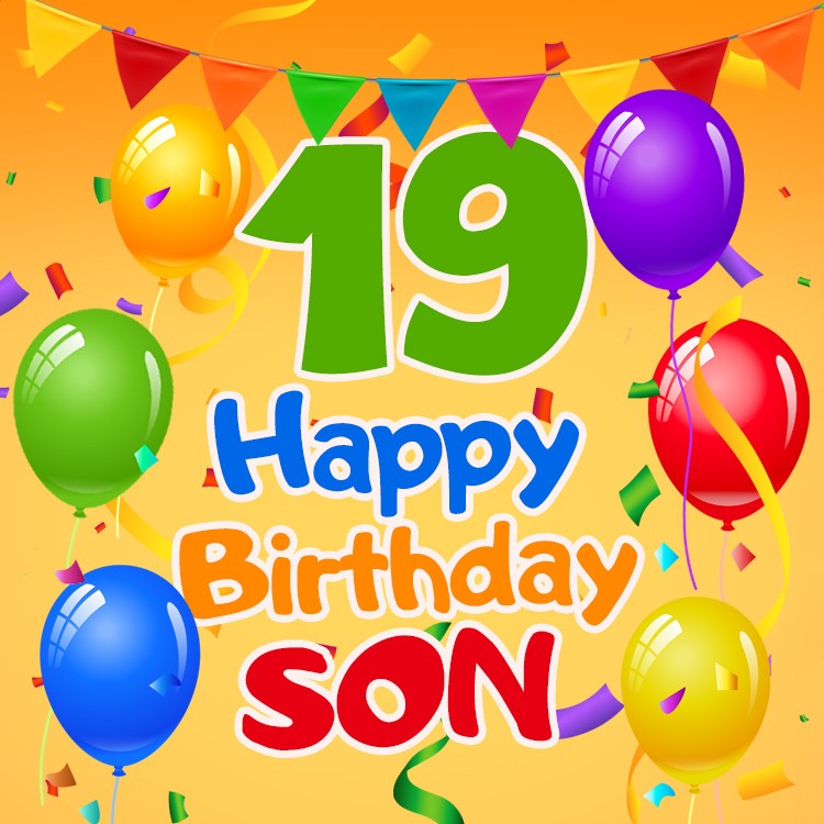 Happy 19th Birthday Son Image (square shape image)