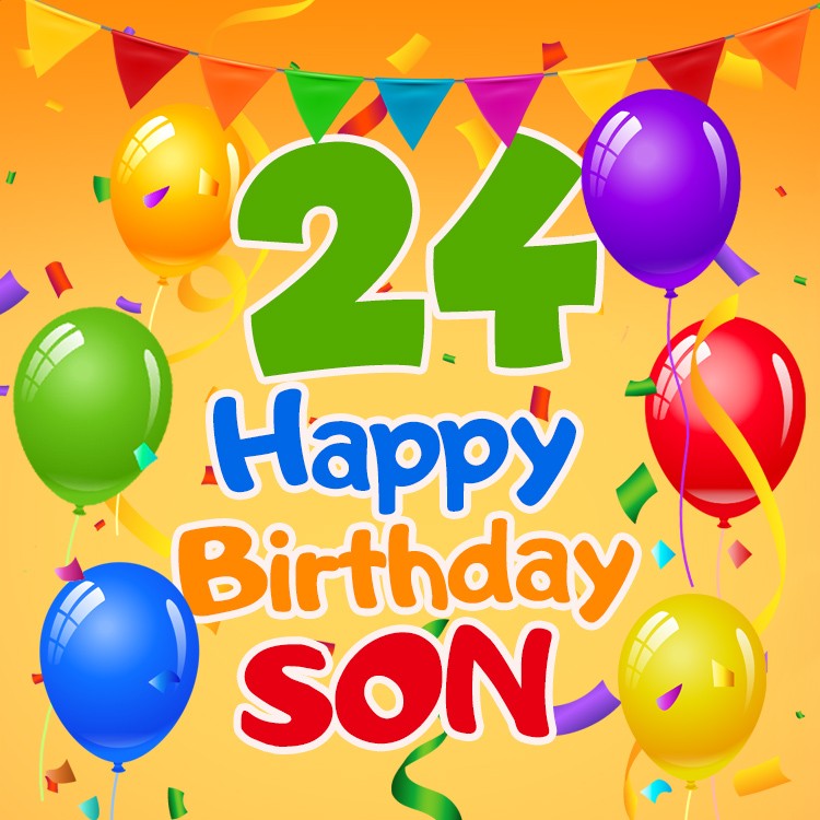 Happy 24th Birthday Son square shape Image (square shape image)