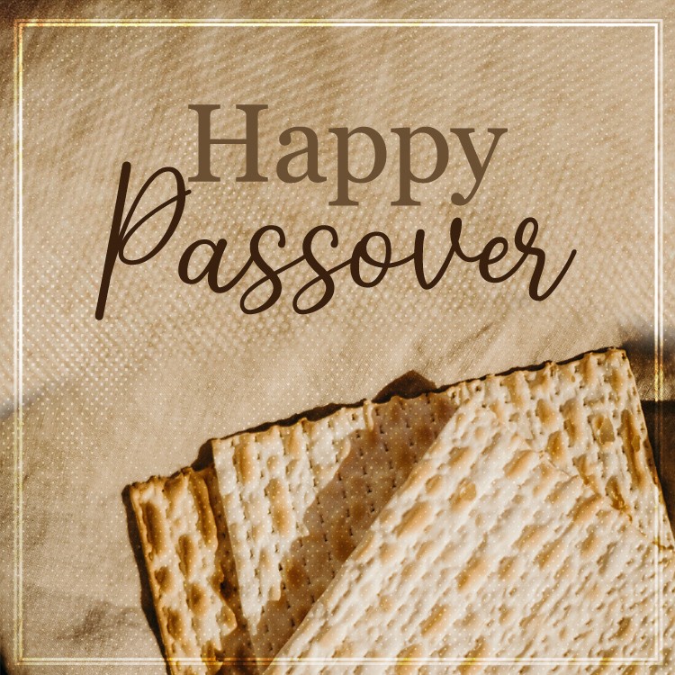 Happy Passover square shape greeting card (square shape image)